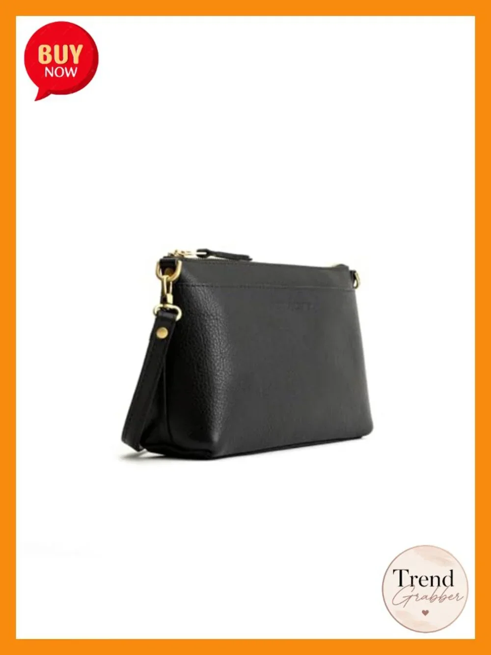 Full-Grain Leather Crossbody Bag with Removable Strap - Handmade